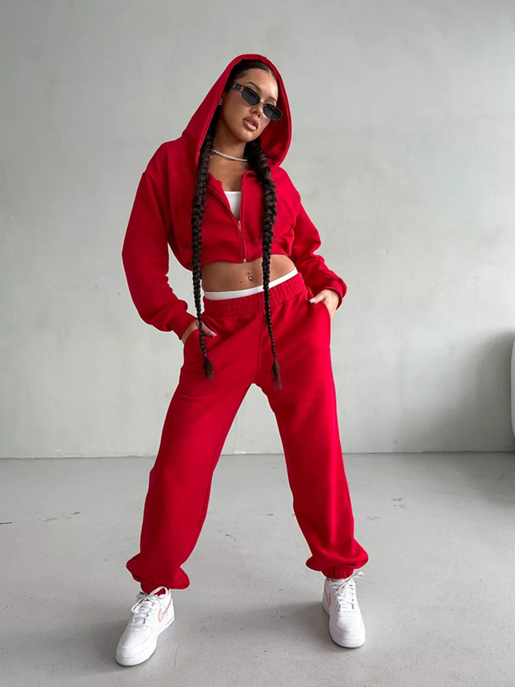 Women's Cropped Sport Jacket and Jogger Set