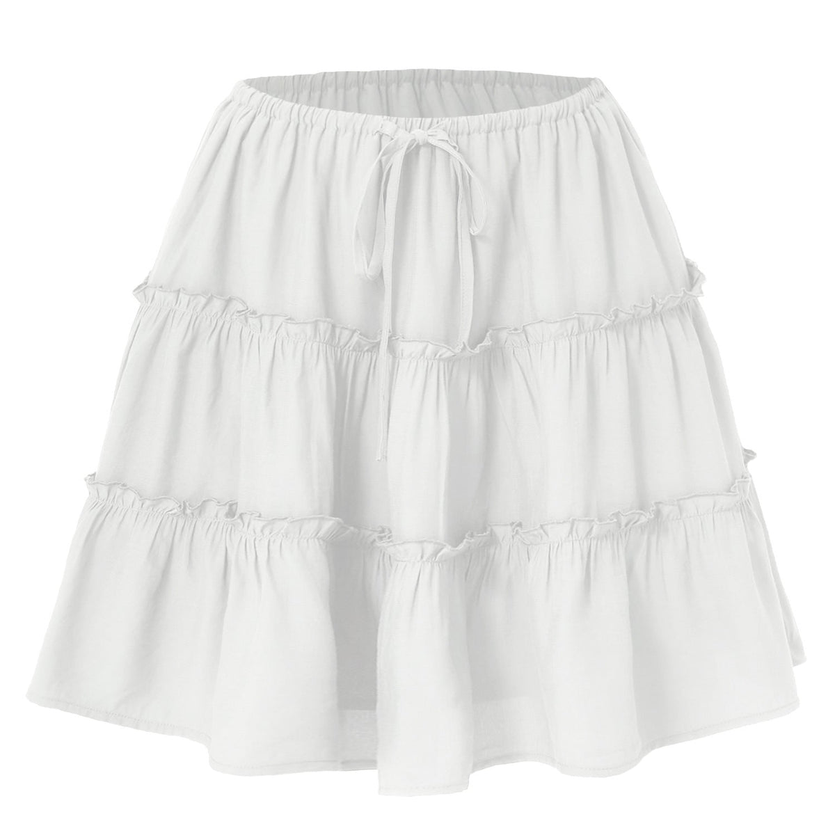 Women's Midi Skirt with Voluminous Ruffles
