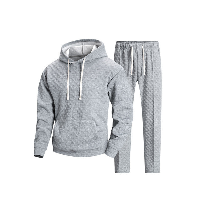 Men's Quilted Hoodie and Jogging Pants Set