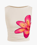 Women's Sleeveless Floral Crop Top