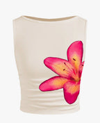 Women's Sleeveless Floral Crop Top