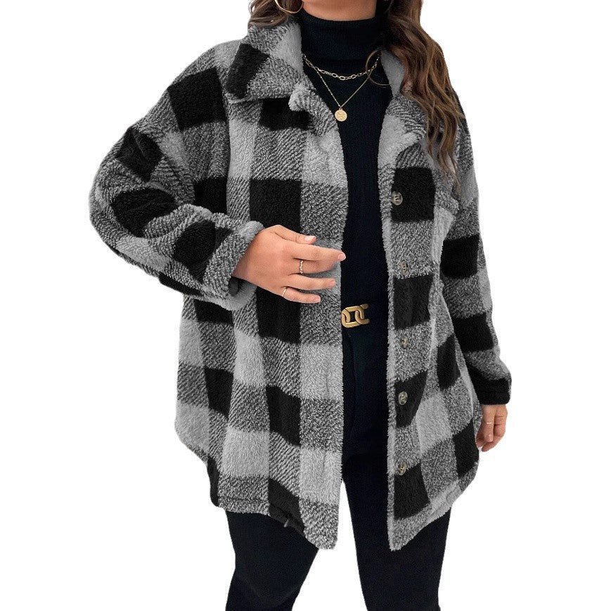Women's Flowy Plaid Overshirt