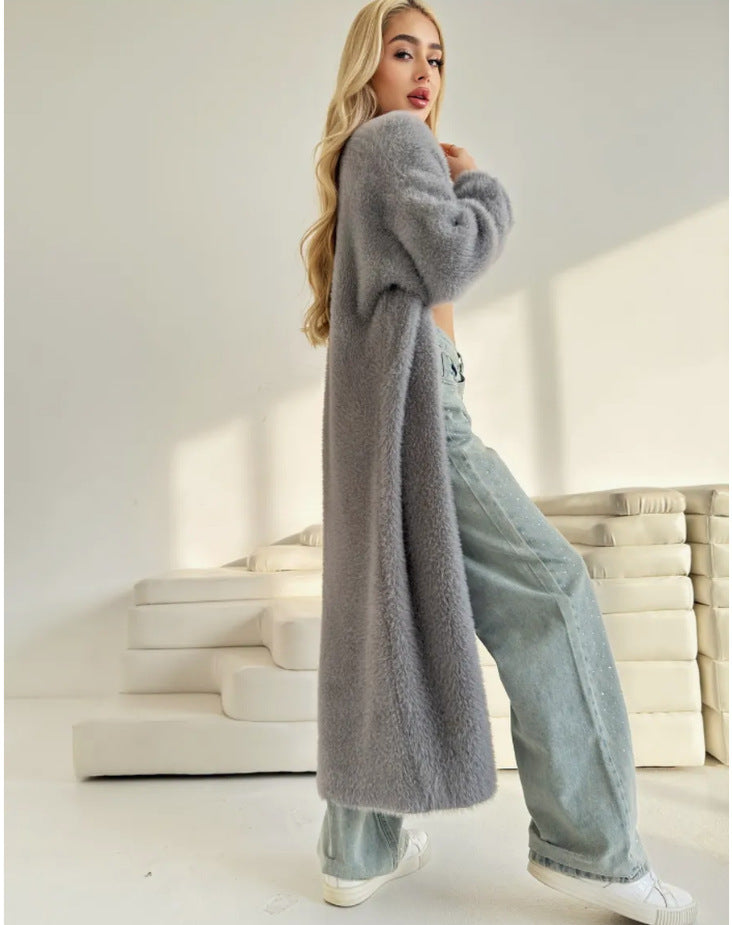 Women's Fluffy Long Cardigan