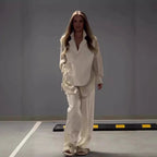 Women's Elegant Wrap Blazer Set with Wide-Leg Pants