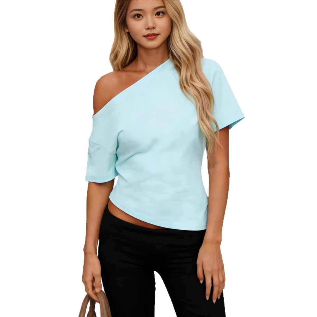 Women's Asymmetrical Off-the-Shoulder Short Sleeve Top