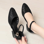 Women's Ballet Flats with Elegant Strap and Rhinestone Detail