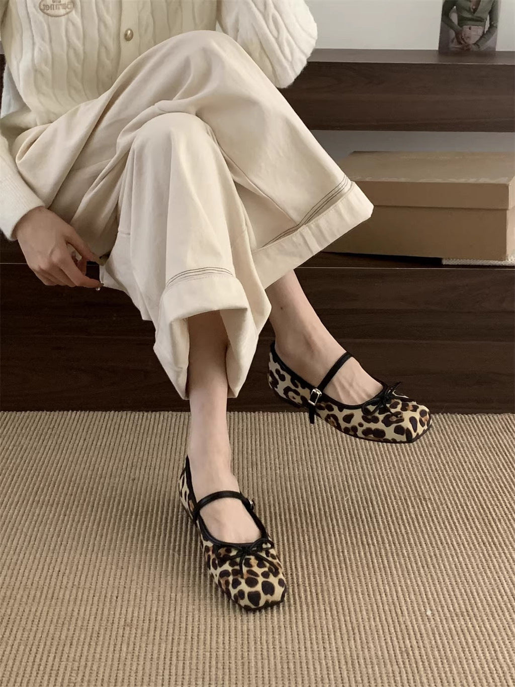 Women's Ballet Flats with Bow Accent and Comfortable Footbed