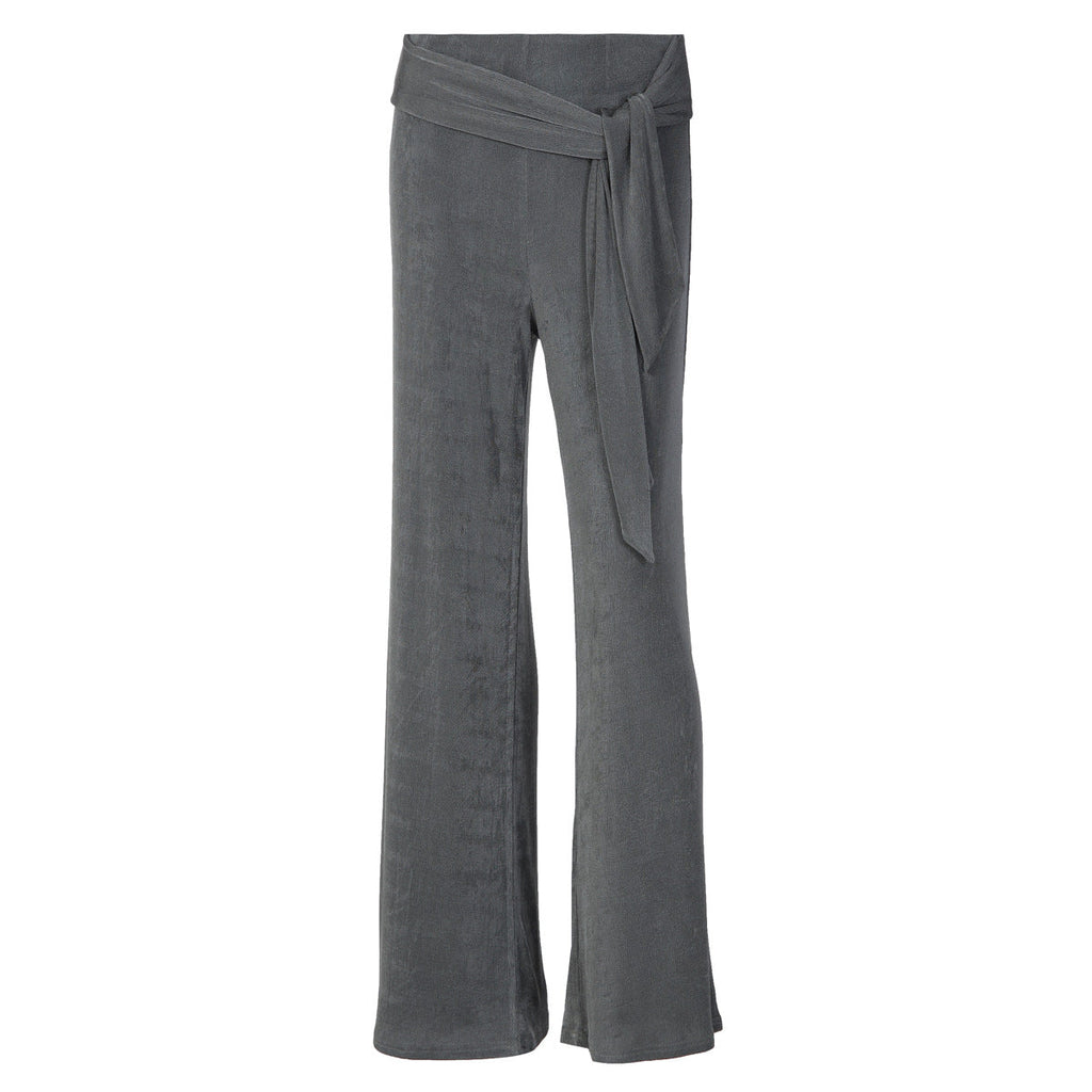 Women's Flowing Palazzo Pants with Stylish Wrap Tie