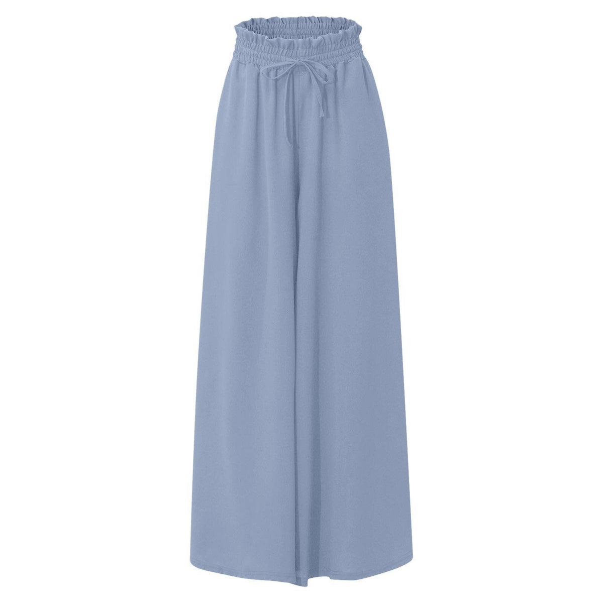Women's Elegant and Airy Wide-Leg Trousers with Elastic Waist and Pockets