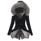 Women's Lined Parka with Faux Fur Collar