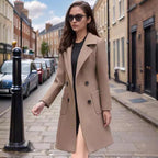 Women's Elegant Double-Breasted Wool Coat