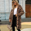 Women's Luxurious Leopard Print Fleece Coat