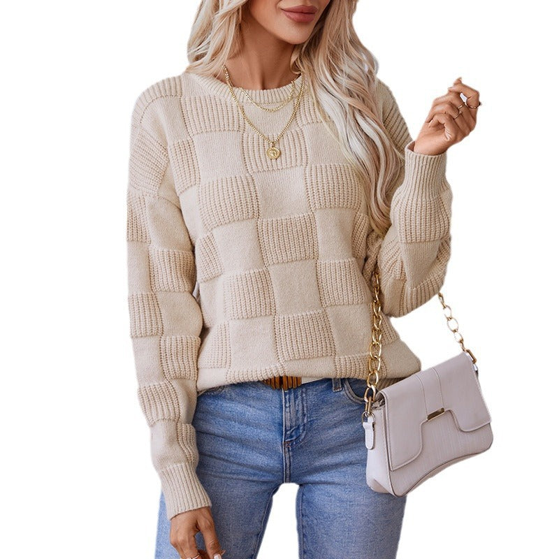 Women's Patterned Knit Sweater with Panorama Design