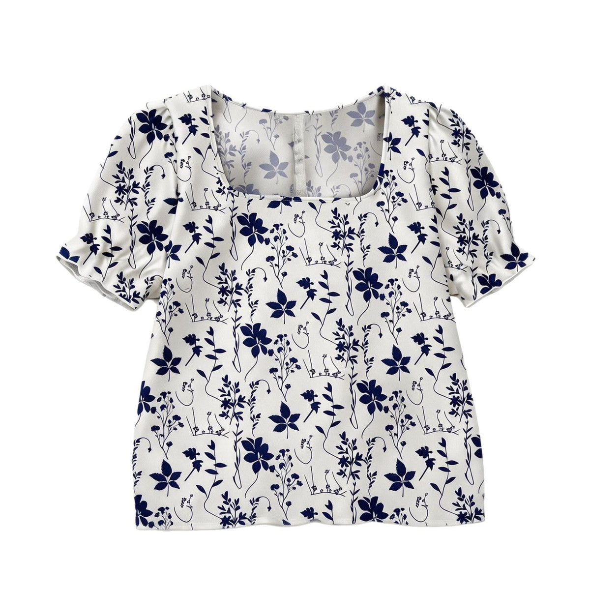 Women's Floral Print Short Sleeve Blouse