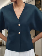 Women's Blouse with Innovative Cut and Elegant Details