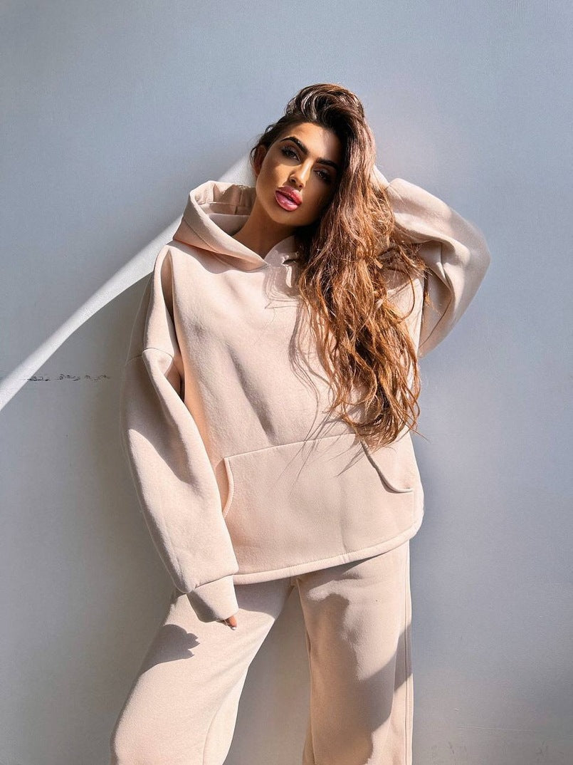 Women's Oversized Hoodie and Wide Leg Leisure Pants