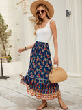 Women's Maxi Skirt with Playful Floral Pattern