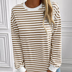 Women's Striped Long-Sleeve Sweater with Casual Fit