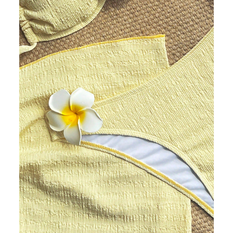 Women's Swimsuit Set with Elegant Bandeau Top and High-Cut Bottom
