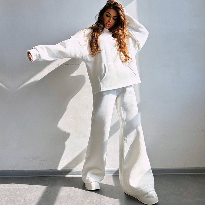 Women's Oversized Hoodie and Wide Leg Leisure Pants