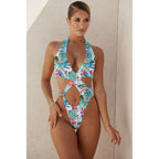 Women's Swimsuit with Cut-Outs and Floral Design