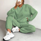 Women's Cozy Textured Knit Loungewear Set
