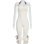 Elegant Overall with Ruffle Details and Adjustable Straps