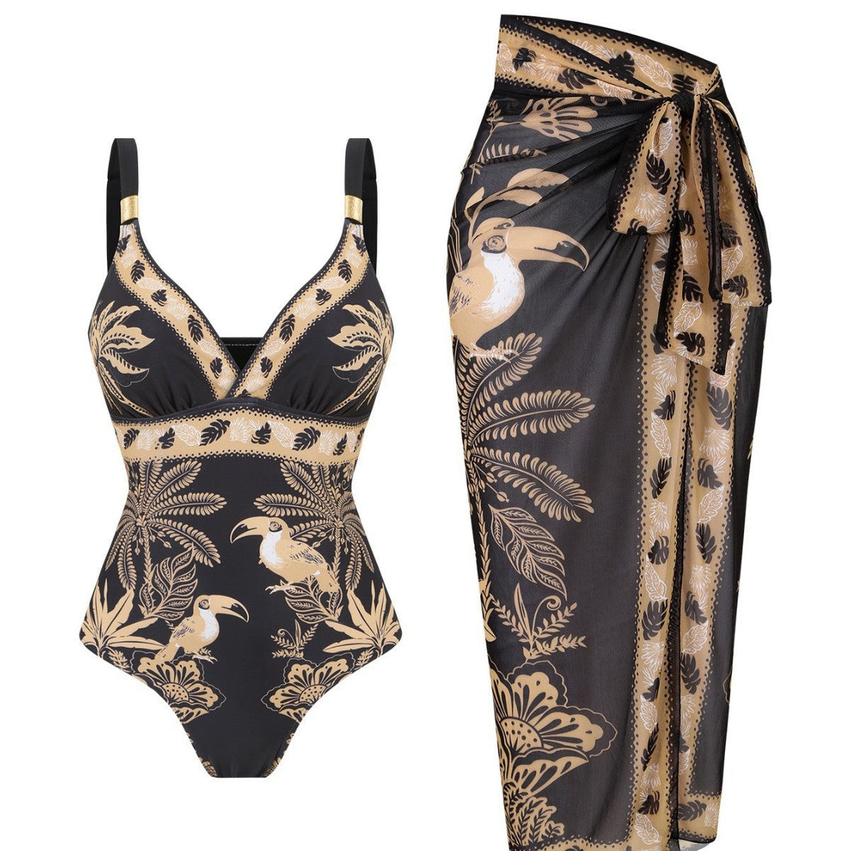 Women's Swimsuit with Elegant Wrap Skirt