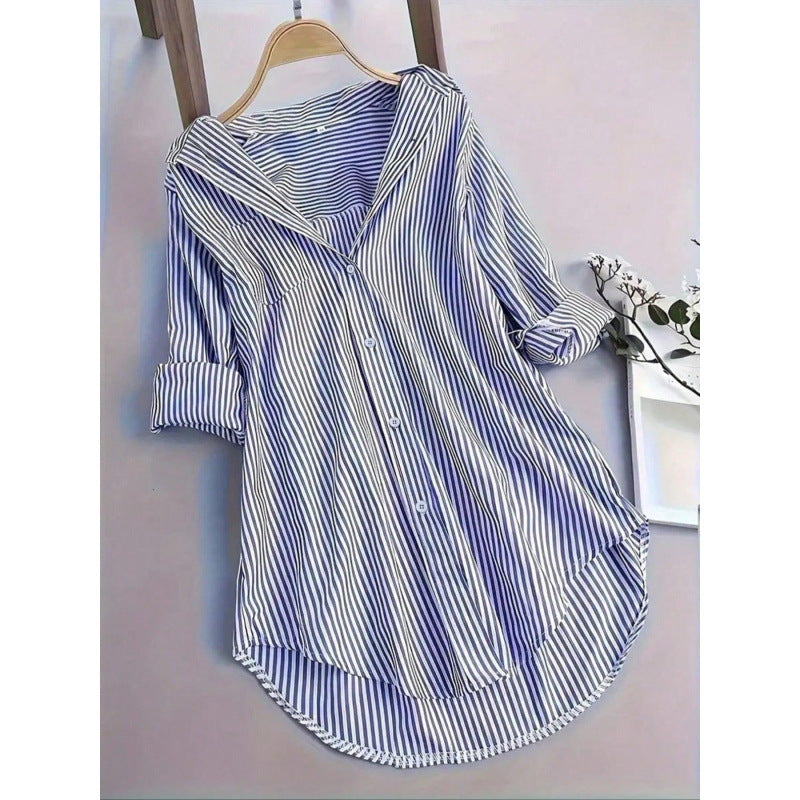 Women's Casual Striped Shirt Blouse