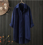 Casual Long-Sleeve Button-Down Blouse