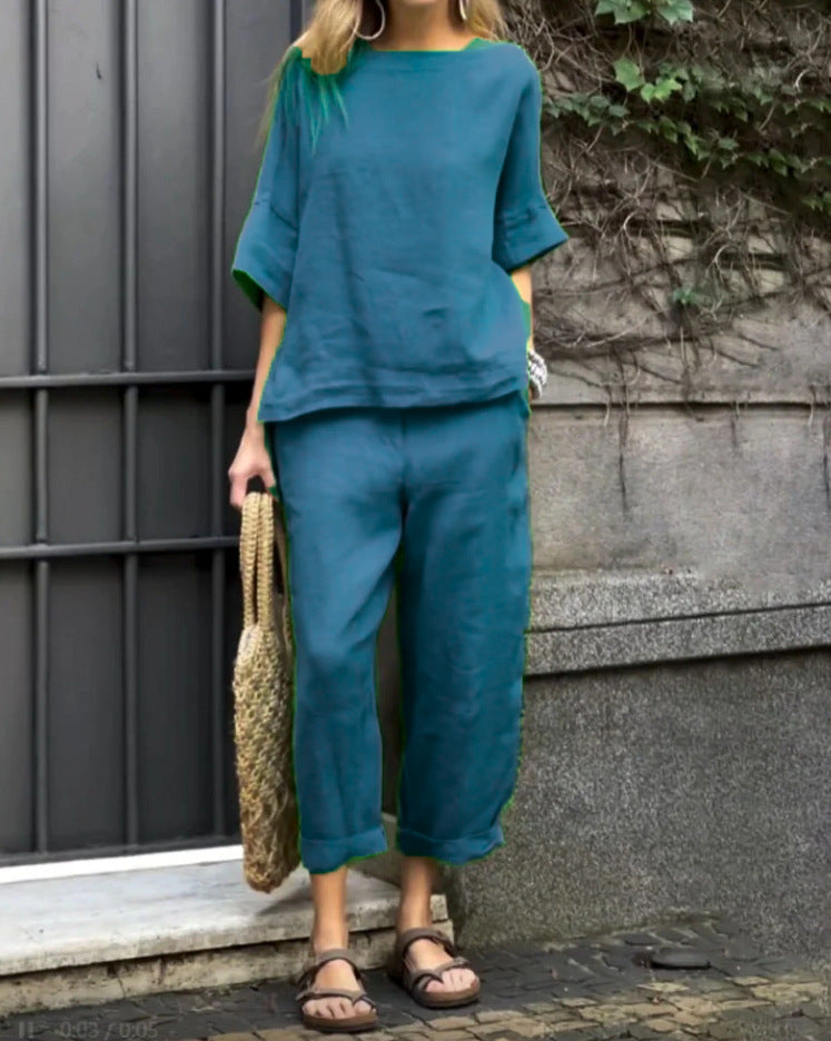 Women's Casual Lounge Set in Breathable Fabric