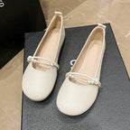 Women's Ballet Flats with Elegant Pearl Appliqué and Comfortable Footbed