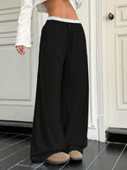 Women's Comfortable Wide-Leg Casual Pants with Elastic Waistband