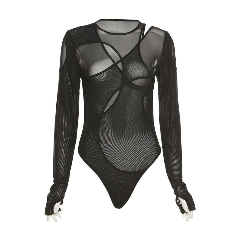 Asymmetric Long-Sleeve Bodysuit