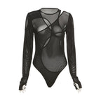 Asymmetric Long-Sleeve Bodysuit