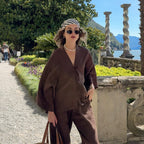 Elegant and Airy Linen Jacket with Side Slits