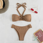 Women's Bandeau Bikini with Draped Design