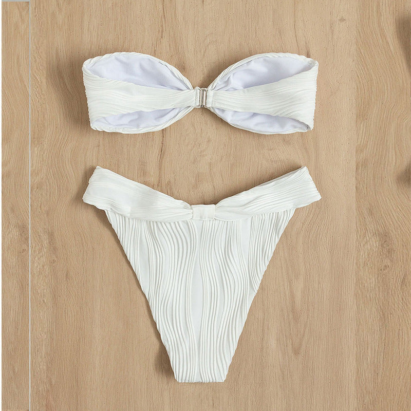 Women's Bandeau Bikini with Decorative Wrap Detail