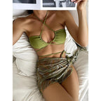 Women's Bandeau Bikini with Lace-Up Details