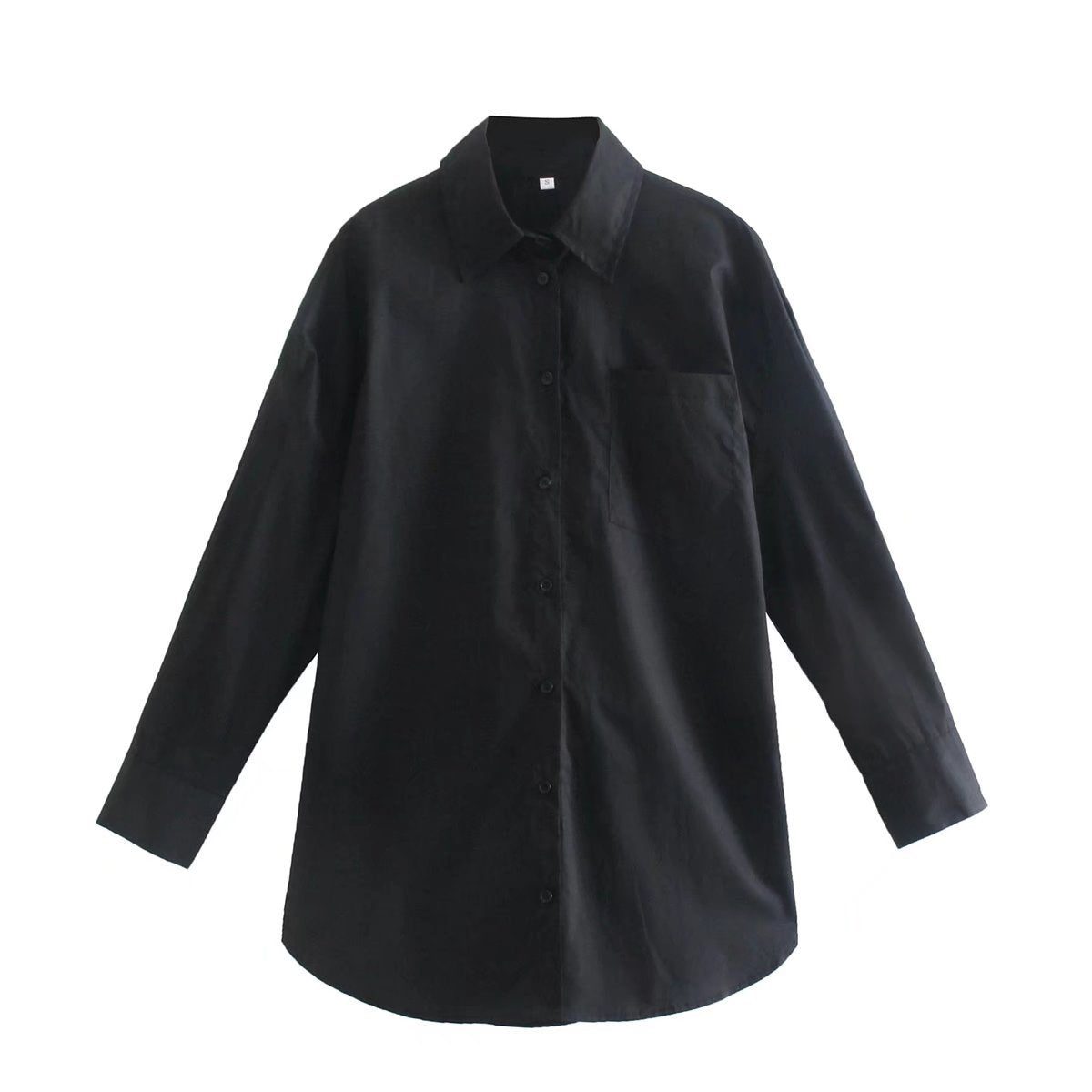 Women's Long-Sleeve Blouse with Elegant Cut and Cotton Fabric
