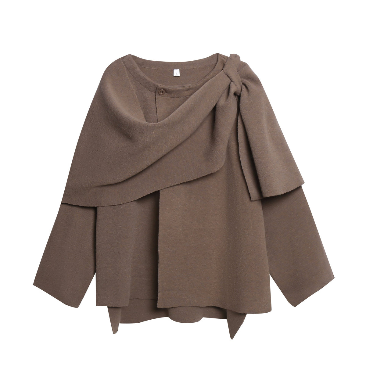 Cozy Knit Poncho with Refined Draping