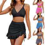 Women's Swim Set with Adjustable Top and Casual Wrap Skirt