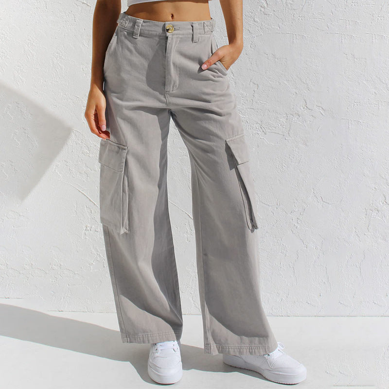 Women's Wide-Leg Cargo Pants with Practical Pockets