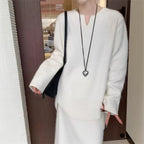 Elegant V-Neck Long-Sleeve Sweater