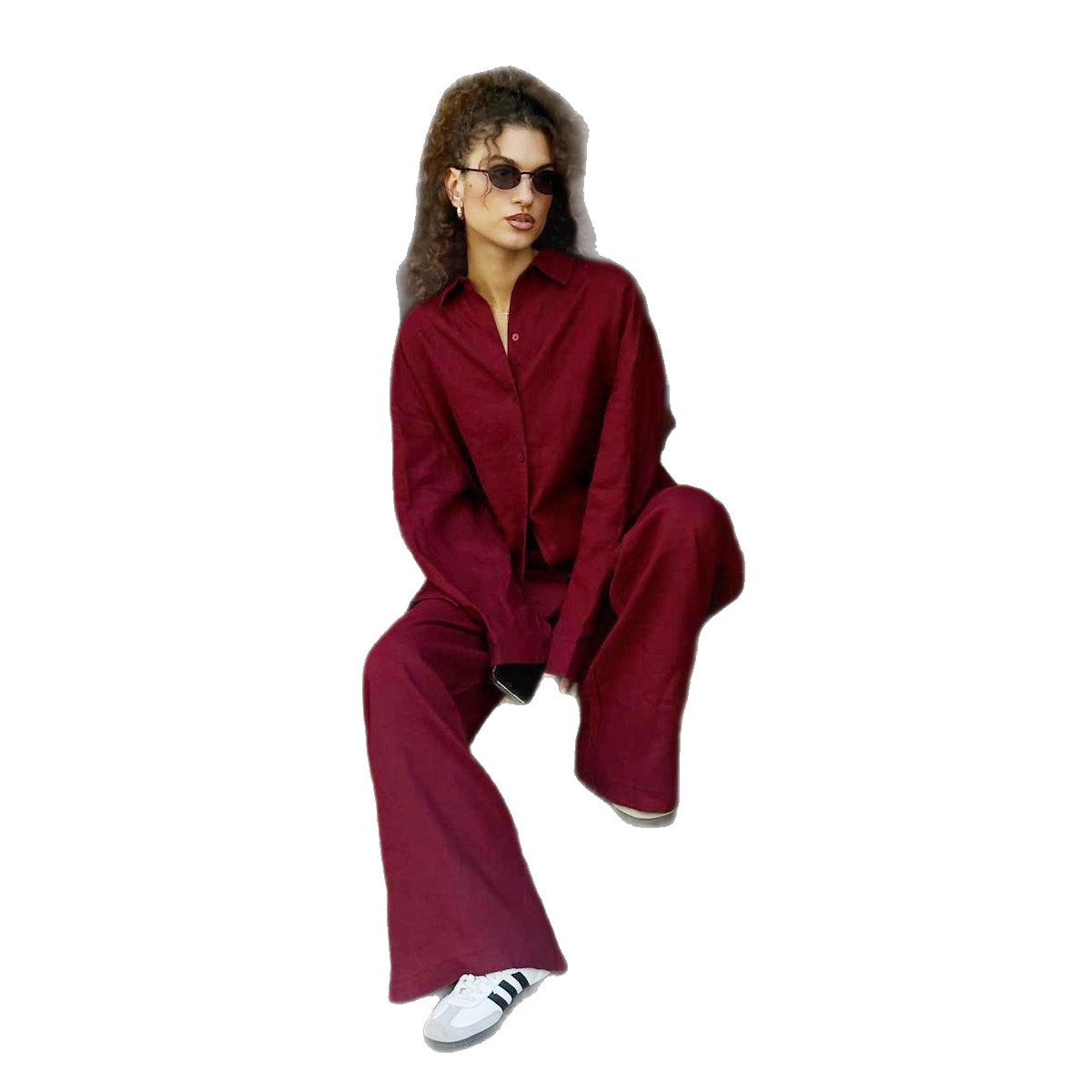 Women's Airy Pantsuit with Relaxed Fit