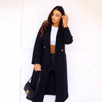 Women's Elegant Wool Coat with Classic Lapel