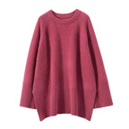 Elegant, Casual Knit Sweater with Wide Cut and Detailed Sleeves