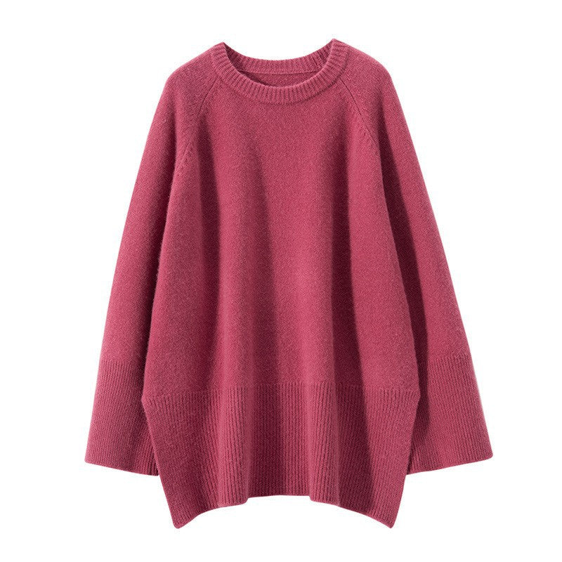 Elegant, Casual Knit Sweater with Wide Cut and Detailed Sleeves