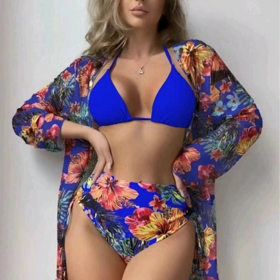 Women's Fashionable Swim Set with Stylish Kimono