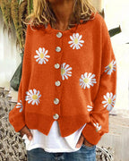 Women's Casual Floral Cardigan with Button Details